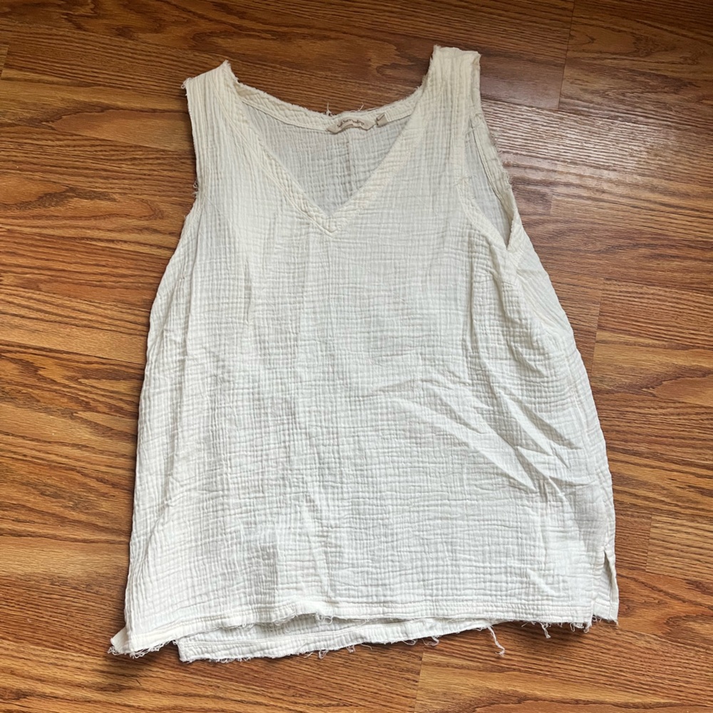 Soft Surroundings Textured Cream Tank Top